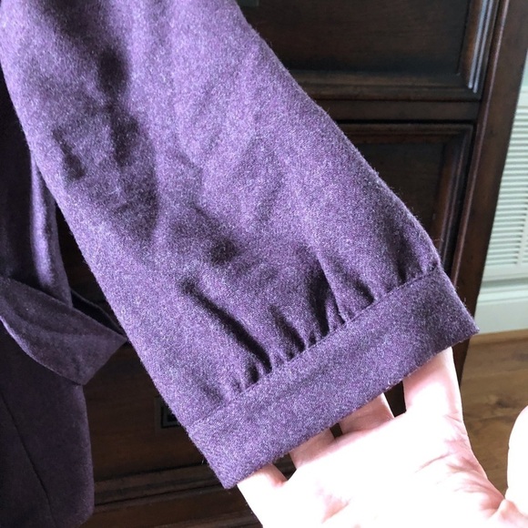 Anthropologie Tabitha Foliage Finder purple wool coat in size 6 - Picture 7 of 7